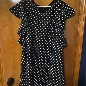Lane Bryant Black and White Polka Dot Dress
